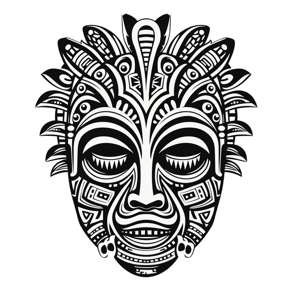 Máscara Madera Tradicional Africana Totem Hawaii Tribal Hawaii Máscara Exótica — Vector de stock