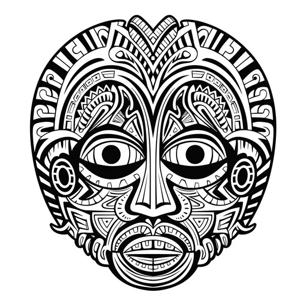 Máscara Madera Tradicional Africana Totem Hawaii Tribal Hawaii Máscara Exótica — Vector de stock