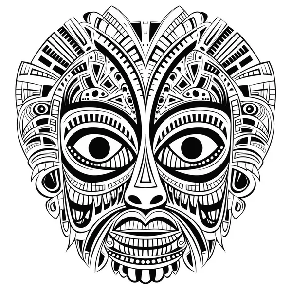 Племенной Гавайский Тотем Африканской Традиционной Деревянной Маски Гавайская Маска Экзотическая — стоковый вектор