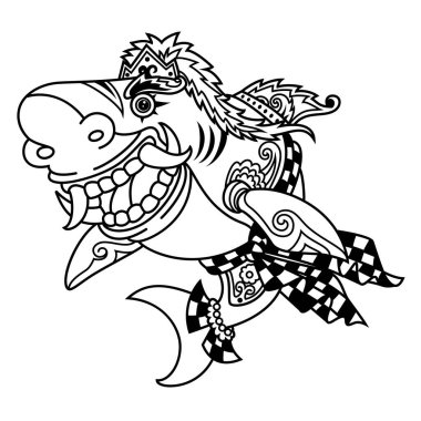 tattoo style black and white illustration of a fish art. Hand drawn fish tattoo. line drawing coloring book vector. clipart