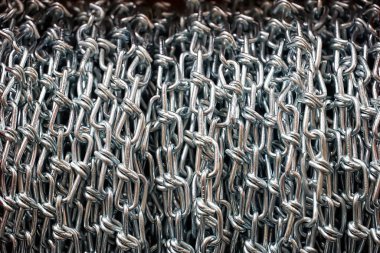 Gümüş metal zincir ağı soyut arkaplanı kapat