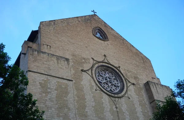 Facade Medieval Monastery Famous Santa Chiara Italian Region Campania City — Stock Photo, Image