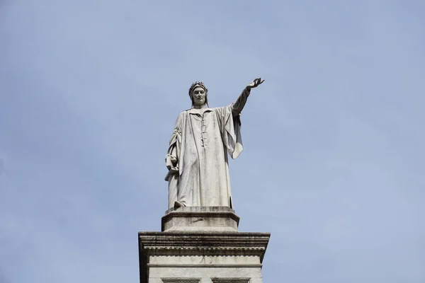 Nápoles Italia Junio 2023 Estatua Dante Alighieri Monumento Ciudad Italiana — Foto de Stock