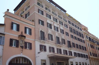 Roma, İtalya, 17 Temmuz 2023. Roma 'daki Villa Hassler' ın ilginç görünüşü İspanyol Mahallesi