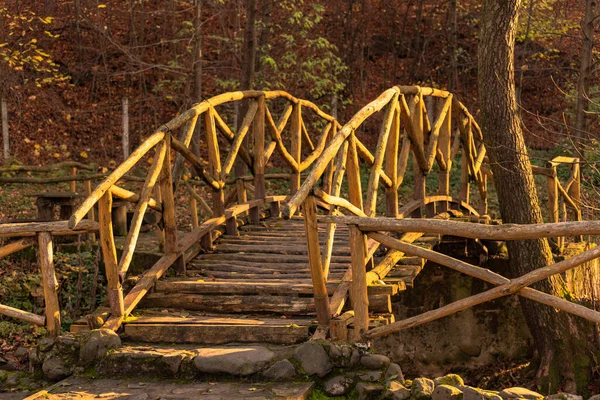 Ponte Madeira Antigo Parque Outono — Fotografia de Stock