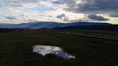 Time lapse of a spring evening in the Carpathian mountains
