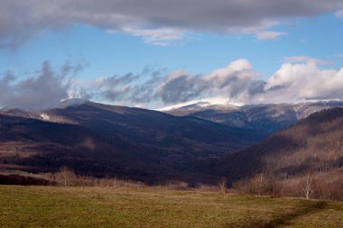 Karpat dağlarında ilkbahar manzarası