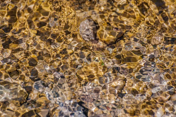 Zróżnicowana Fala Tekstury Górskiej Rzeki Zachodzie Słońca — Zdjęcie stockowe