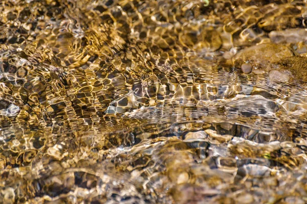Texture Variée Des Vagues Rivière Montagne Coucher Soleil — Photo
