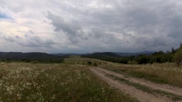 Tijdsverloop Van Een Zomers Stormachtig Landschap Karpaten — Stockvideo