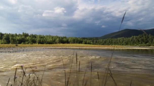Tijd Ronden Van Het Landschap Van Berg Rivier Tisza Karpaten — Stockvideo