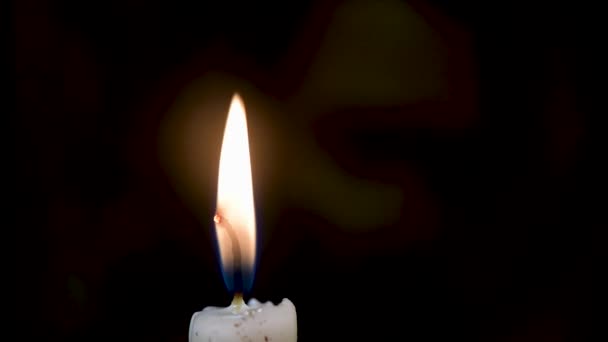 Close Candle Flame Background Royalty Free Stock Video