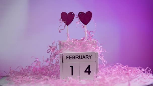 Installazione Metaforica Del Calendario San Valentino — Video Stock