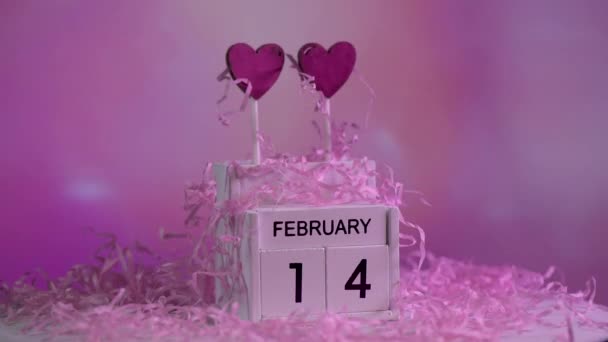 Instalación Metafórica Del Calendario San Valentín — Vídeo de stock