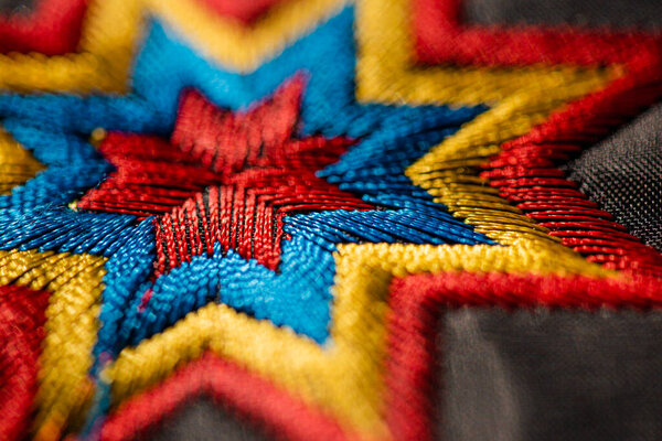 Текстура национальных украинских узоров, вышиваемая вышивкой