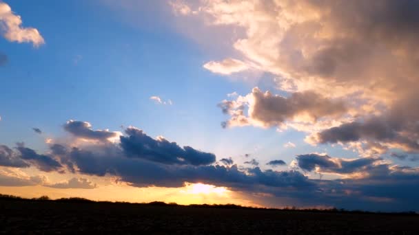 Lapso Tempo Pôr Sol Primavera Depois Uma Tempestade — Vídeo de Stock