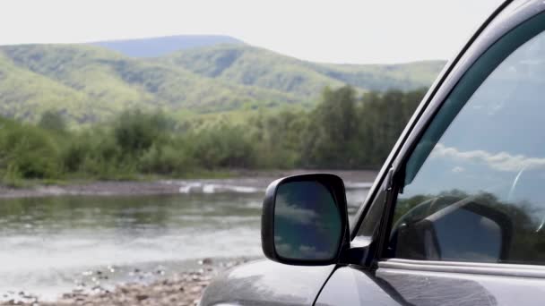 Time Lap Mountain River Scenery Suv — Stok Video