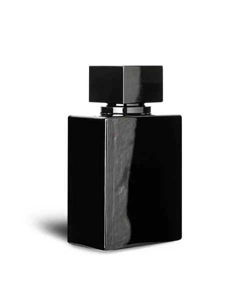 Zwarte Parfum Mooie Fles Geïsoleerd Witte Achtergrond Met Clipping Pad — Stockfoto