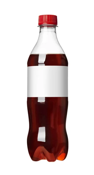 Cola Plastikowa Butelka Izolacja Białym Tle Ścieżką Wycinania — Zdjęcie stockowe