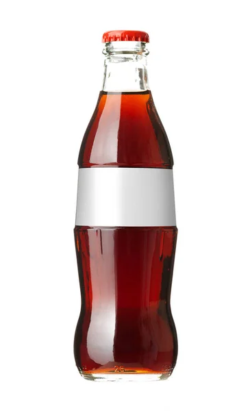 Butelka Szkła Cola Izolowana Białym Tle Ścieżką Wycinania — Zdjęcie stockowe