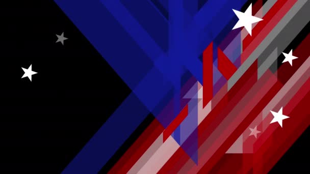 Animation Αμερικανική Εθνική Σημαία Αφηρημένο Γραμμικό Banner Κινούμενα Σχέδια — Αρχείο Βίντεο