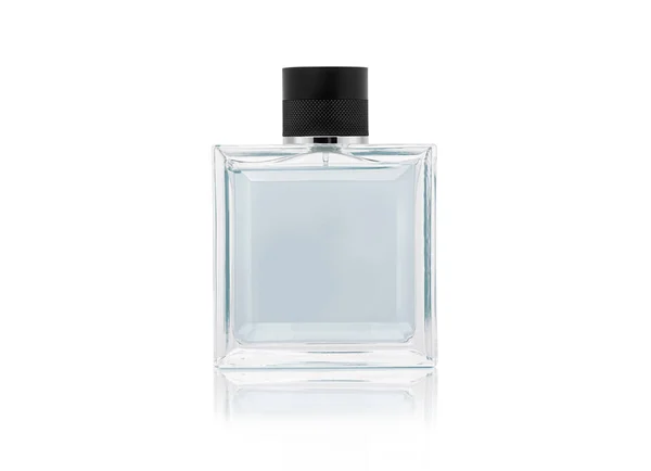 Mavi Bir Parfüm Şişesi Beyaz Arka Planda Izole Edilmiş Kırpma — Stok fotoğraf