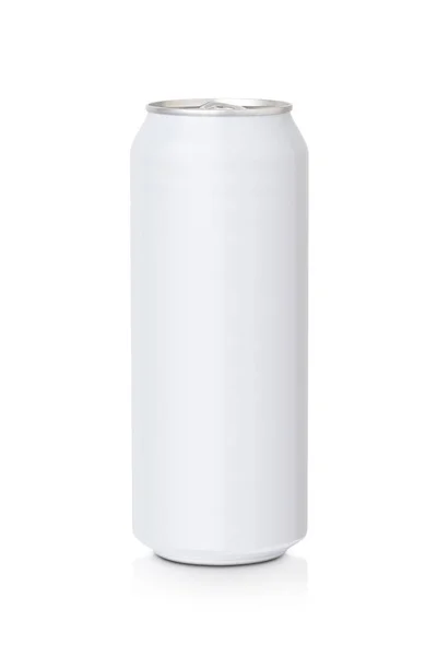 Weiße 500Ml Und Aluminiumdose Isoliert Auf Weißem Hintergrund Mit Schnittpfad — Stockfoto