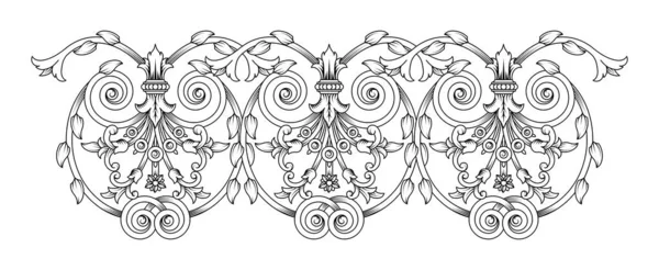 Вінтажний Бароковий Орнамент Ретро Візерунок Античному Стилі Акантус Векторні Ілюстрації — стоковий вектор