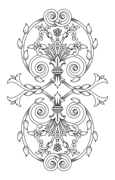 Винтажное Барочное Украшение Ретро Узор Античном Стиле Акантус Векторная Иллюстрация — стоковый вектор