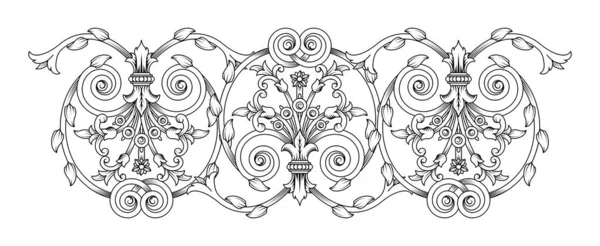 Tradiční Barokní Ozdoba Retro Vzor Starožitný Styl Acanthus Vektorová Ilustrace — Stockový vektor