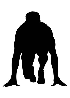 Siyah Siluetler Koşucular beyaz arka planda koşucular.