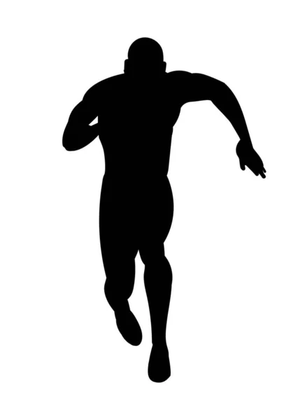 Černé Siluety Běžci Sprint Muži Bílém Pozadí — Stockový vektor