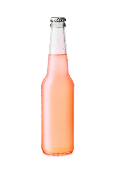 Juice Fles Geïsoleerd Witte Achtergrond Met Knippad — Stockfoto