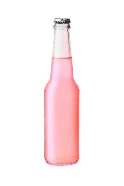 Juice Flaska Isolerad Vit Bakgrund Med Klippbana — Stockfoto