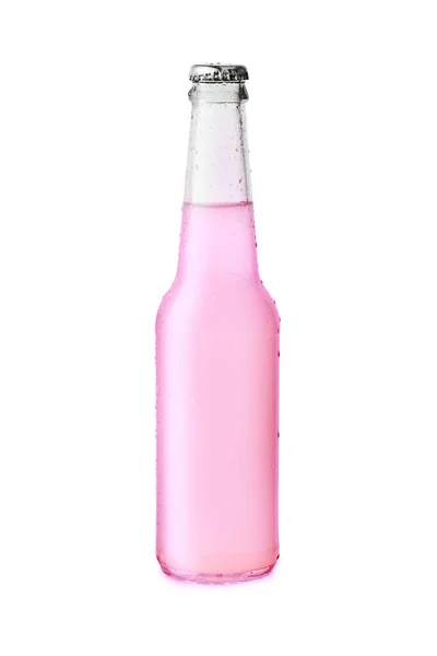 Juice Fles Geïsoleerd Witte Achtergrond Met Knippad — Stockfoto