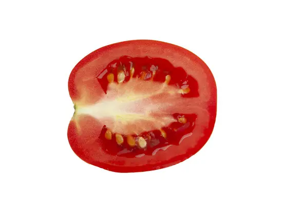 Pomidory Plasterkach Izolowane Białym Tle — Zdjęcie stockowe