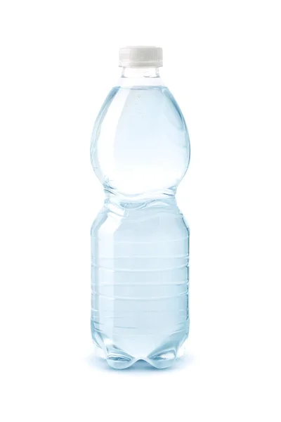 Botella Plástico Agua Todavía Limpia Aislada Sobre Fondo Blanco Con —  Fotos de Stock