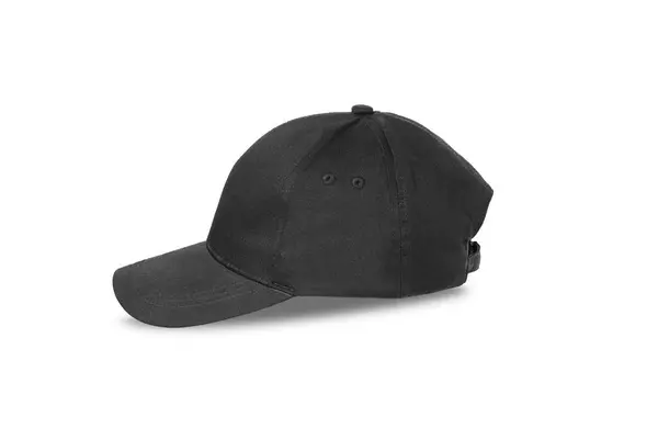 Black Baseball Cap Sports Hat Visor Isolated White Background Clipping — Stock Photo, Image