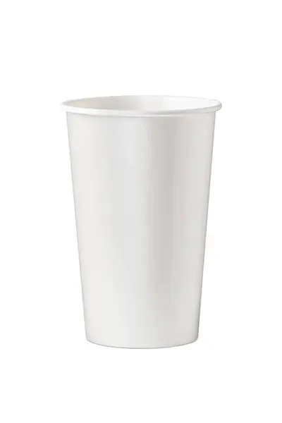 Blank White Paper Cup Isolated White Background Clipping Path — Stock Photo, Image