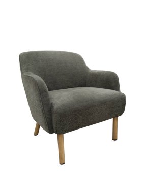 Beyaz arka planda izole edilmiş modern gri sandalye. kırpma yolu ile