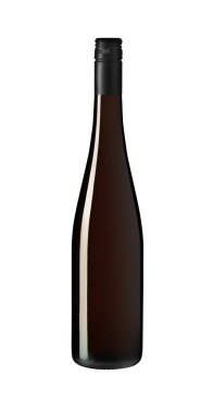 Bir şişe kırmızı şarap, beyaz arka planda izole edilmiş bir şişe cabernet.