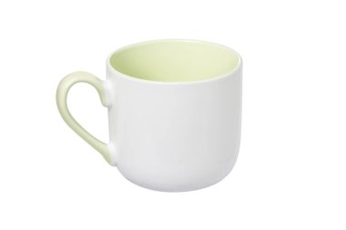 Temiz açık pembe bardak beyaz arka planda izole edilmiş. kırpma yolu ile