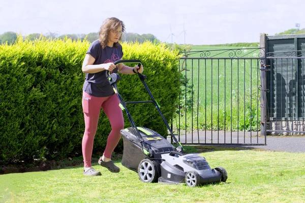 Cutting the lawn is made far easier with a cordless electric mower that holds about 40 minutes charge, which is enough to cut a large lawn area in one go.
