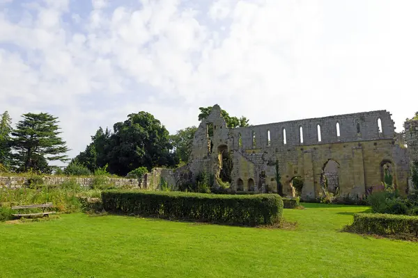 Stock image Capturing an ambient early morning sunglow on Jervaulx Abbey, in July, 2024.