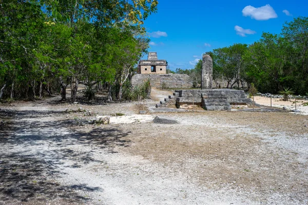 Dzibilchaltun Merida Yucatan Meksika Yakınlarındaki Maya Arkeolojik Alanı — Stok fotoğraf