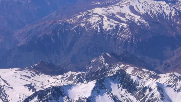 Панорамный Вид Воздуха Гору Аконкагуа Аргентине Самая Высокая Гора Америке — стоковое видео