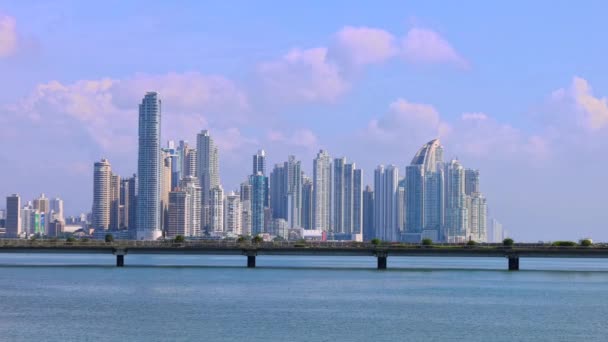 Vue Panoramique Horizon Centre Ville Panama Centre Financier Hôtels Plages — Video
