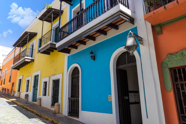 Πουέρτο Ρίκο Πολύχρωμο Αποικιακή Αρχιτεκτονική Στο Ιστορικό Κέντρο Της Πόλης — Φωτογραφία Αρχείου