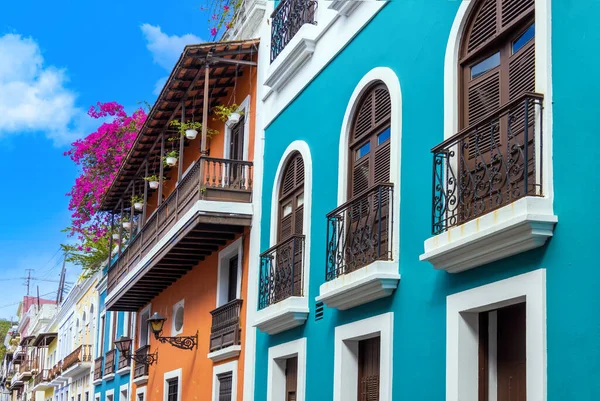 Portoryko Kolorowa Architektura Kolonialna Historycznym Centrum Miasta — Zdjęcie stockowe