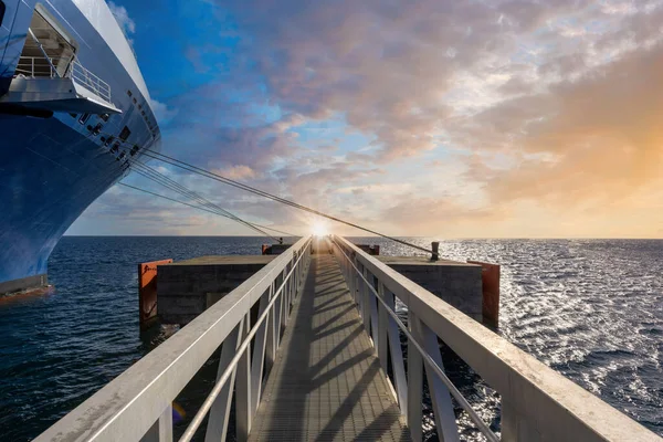 Szcenírozott Kilátás Luxus Sétahajó Karib Tenger Nyaralás Puerto Rico — Stock Fotó